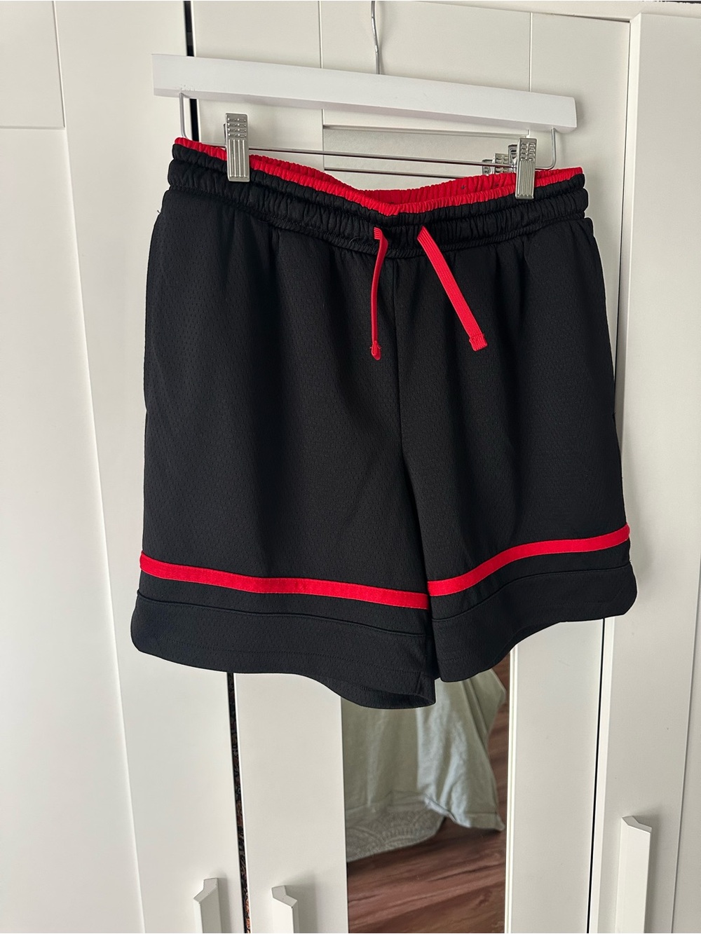 tek gear Black Athletic Shorts with Red Accents